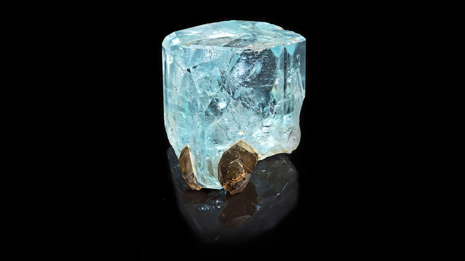 Topaze bleue gemme et quartz morion