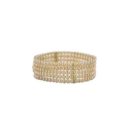 Bracelet élastique en or jaune et perles d’eau douce Chine – SCHMITTGALL