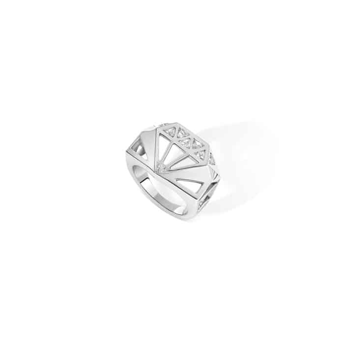 Bague “Chic & Bling” (Collaboration avec Le diamantaire) en or blanc et diamants triangles naturels - FLAV
