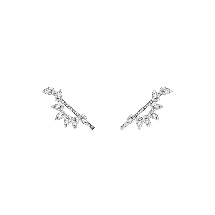 Boucles d’oreilles “Disruptive” en or blanc et diamants - DAUPHIN PARIS