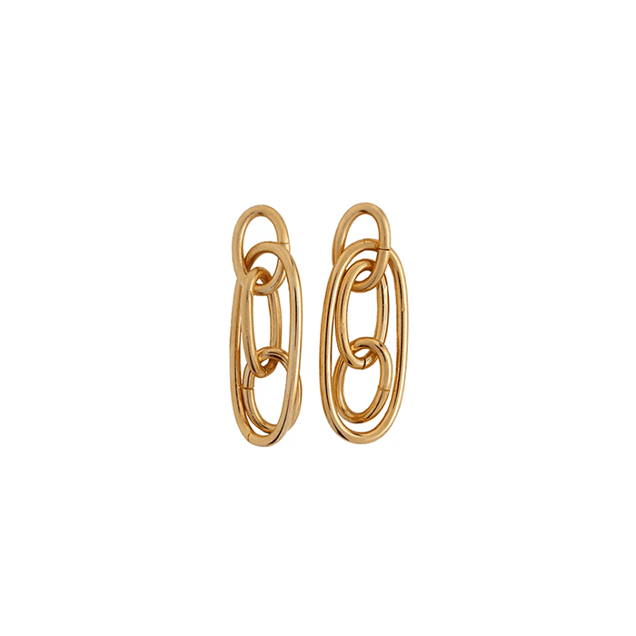 Boucles d’oreilles “Anamorphose” dorées à l’or fin - Laure Mory Bijoux