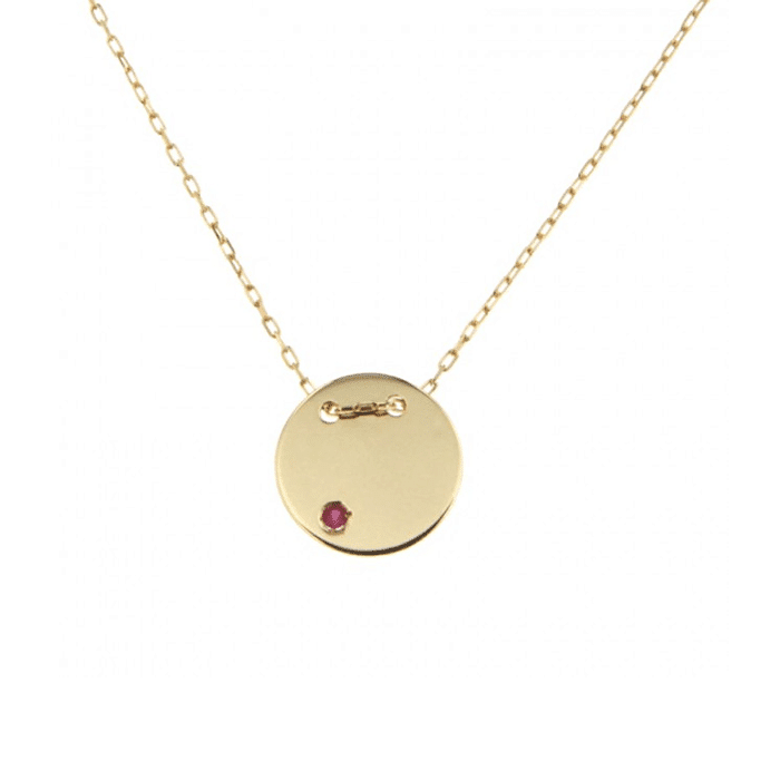 Collier “Médaille Jeton” or jaune et rubis - Madilar